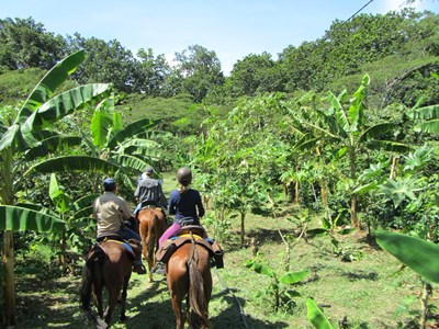 Paardrijden naar Colombiaans Barichara-plateau Paardrijden naar Colombiaans Barichara-plateau
