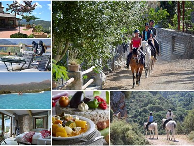 Paardrijdtrails vanuit een country club in de heuvels op Kreta Paardrijdtrails vanuit een country club in de heuvels op Kreta
